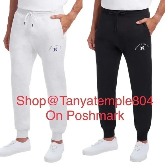 Hurley Mens Slim Fit Fleece Joggers - 2 Pair XXL - Picture 1 of 7